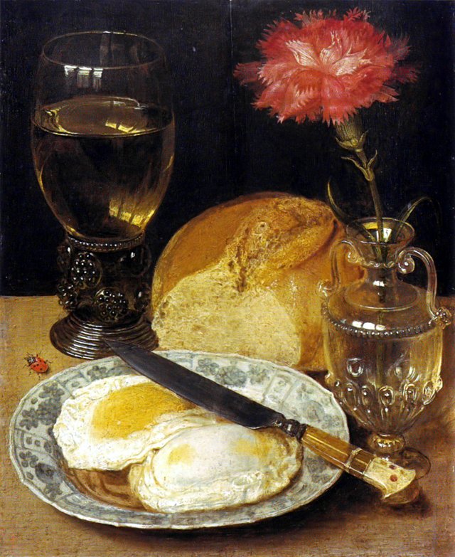 Stil-life with fried eggs by Georg Flegel