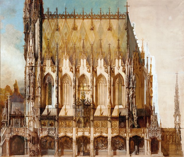 Gotische Grabkirche St. Michael, Seitenansicht by Hans Makart
