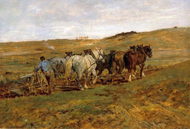 Pflügender Bauer by Otto von Thoren