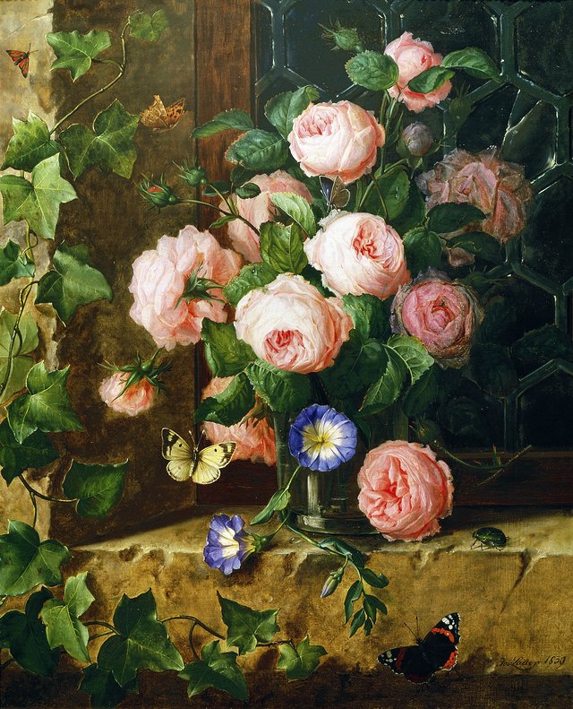 Still life of flowers by Josef Lauer