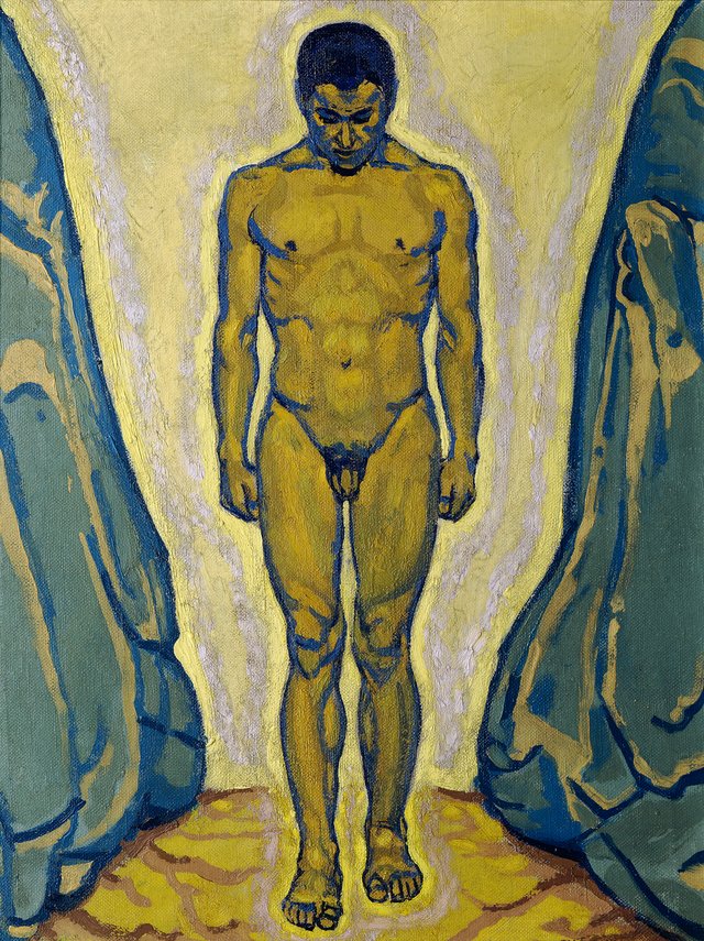 Aktstudie (gelb und blau) by Koloman Moser