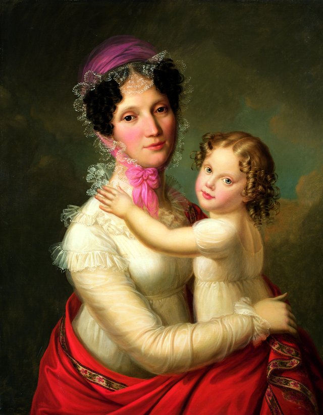 Eleonora Mayer, Baroness zu Gravenegg with her daughter Isabella by François Gérard
