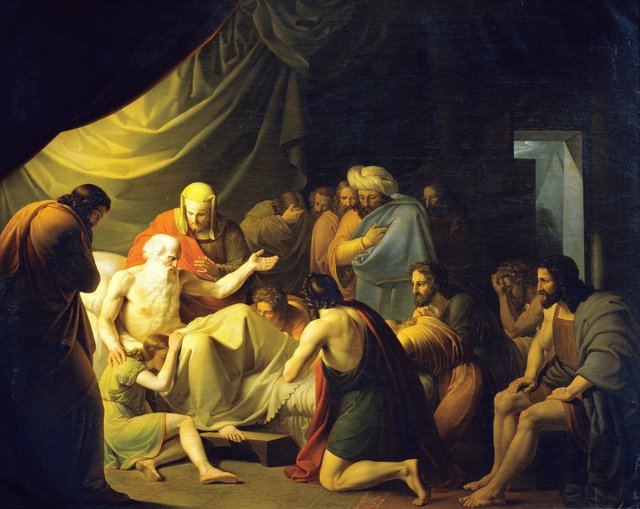 Jacob blesses the sons of Joseph by Carl Peter Goebel