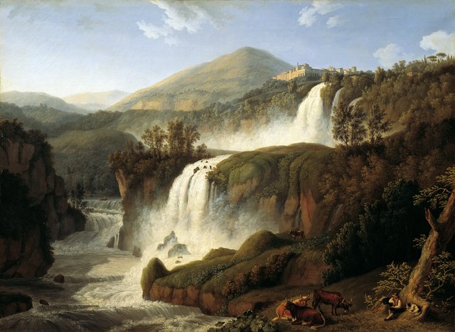 The Large Waterfall at Tivoli near Rome by Jacob Philipp Hackert