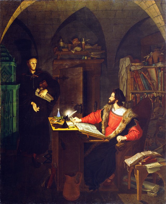 Faust und Mephisto in der Studierstube by Ludwig Ferdinand Schnorr von Carolsfeld