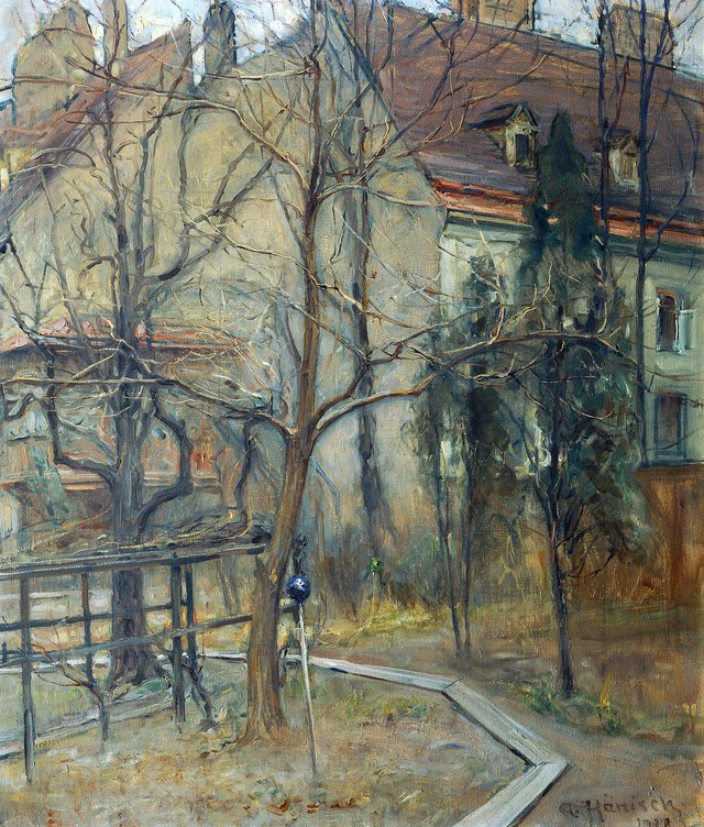 Trüber Wintertag (Blick aus meinem Atelierfenster) by Alois Hänisch