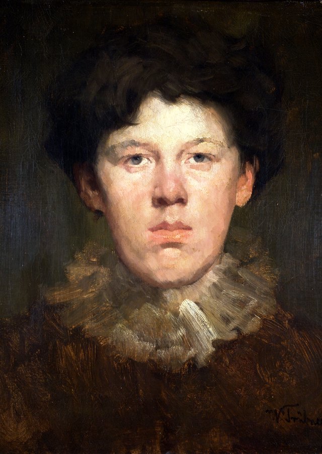 Boy with ruff by Wilhelm Trübner