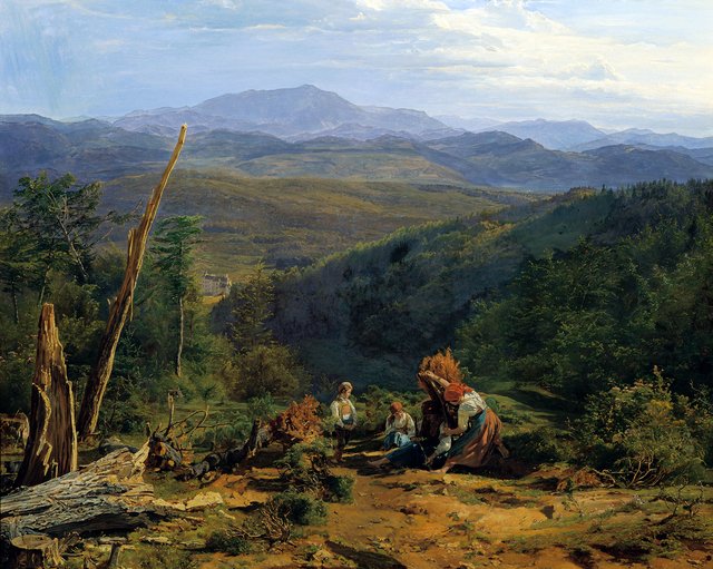 Vienna Woods landscape with Wildegg Castle by Ferdinand Georg Waldmüller