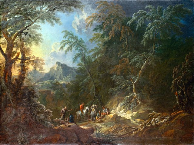 Waldlandschaft "Abend" by Maximilian Joseph Schinnagl