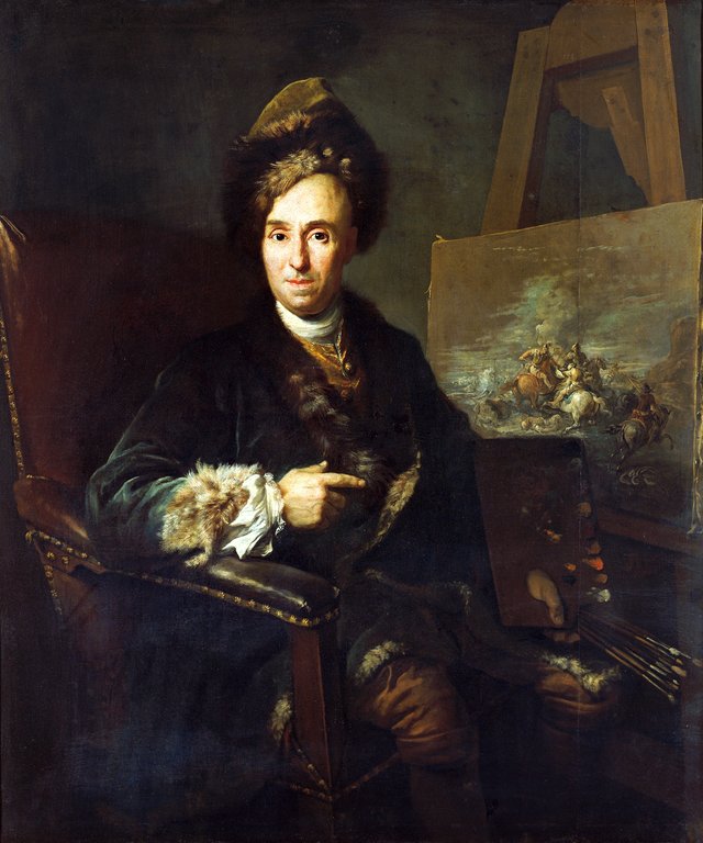Portrait of the battle-painter Ignace-Jacques Parrocel by Jacob van Schuppen