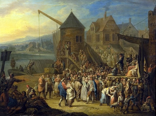 A theatrical performance at a fair by Franz Christoph Janneck
