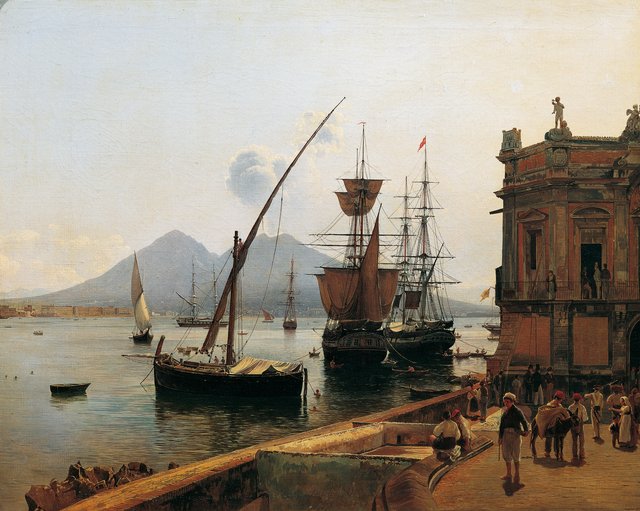 Der Hafen von Neapel mit Vesuv by Rudolf von Alt
