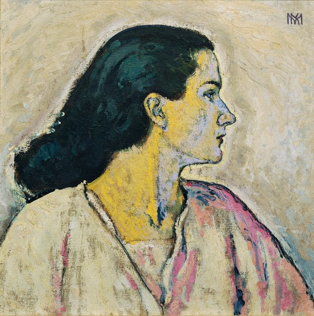 Weiblicher Profilkopf by Koloman Moser
