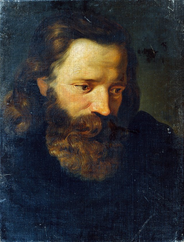Studienkopf eines bärtigen Mannes I by Joseph Hasslwander