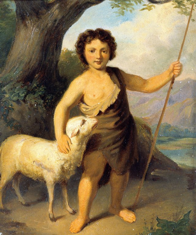 Johannes der Täufer als Kind by Friedrich Hasslwander