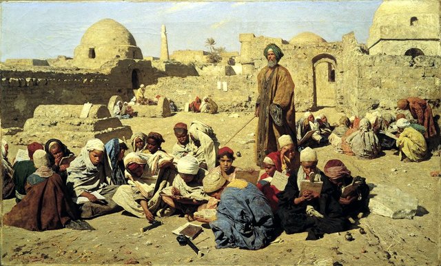 Schule in Oberägypten by Leopold Carl Müller