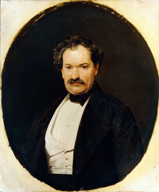 Gentleman in black skirt with white vest by Ferdinand Georg Waldmüller