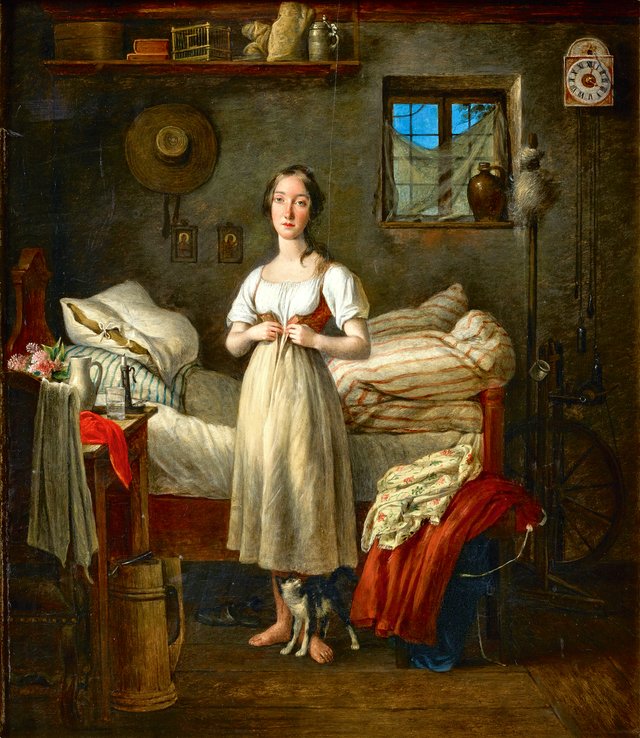 After a girl's morning toilet by Johann Michael Neder