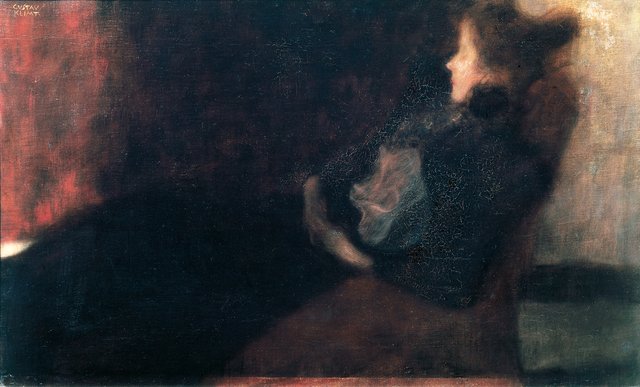 Lady by the fireplace (Dame am Kamin) by Gustav Klimt