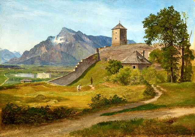 Das Militärwachthaus und der Josefsturm auf dem Salzburger Mönchsberg by Friedrich Loos
