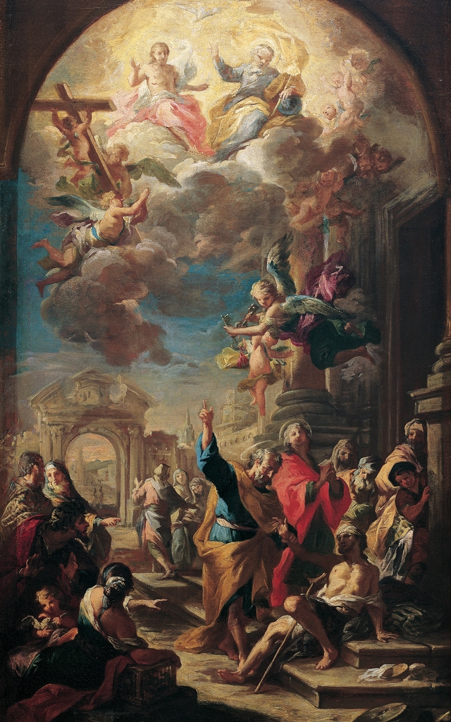 Die Apostel Petrus und Johannes heilen einen Lahmen by Martino Altomonte