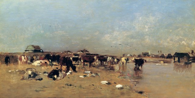 Viehtränke an der Waag by Eugen Jettel