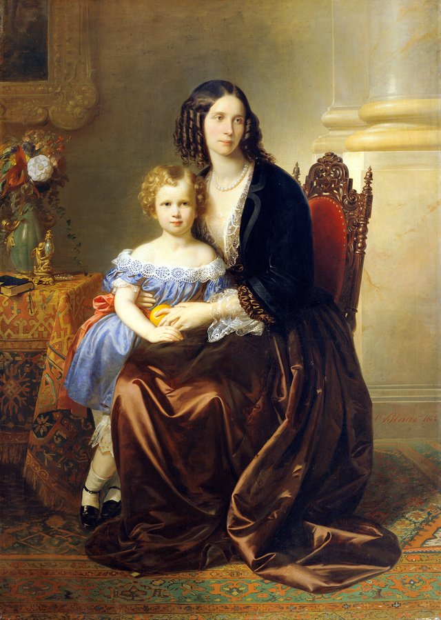 Leonie Countess Lanckorońska, née Countess Potocka, with her son Karl by Karl von Blaas