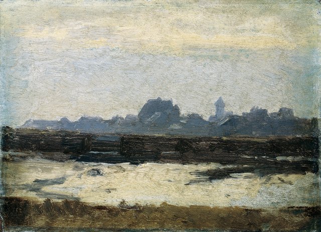 Blick auf eine Stadt by August von Pettenkofen