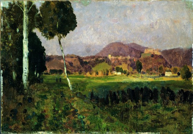 Burg Hohensalzburg mit Gaisberg by Adolf Gustav Ditscheiner