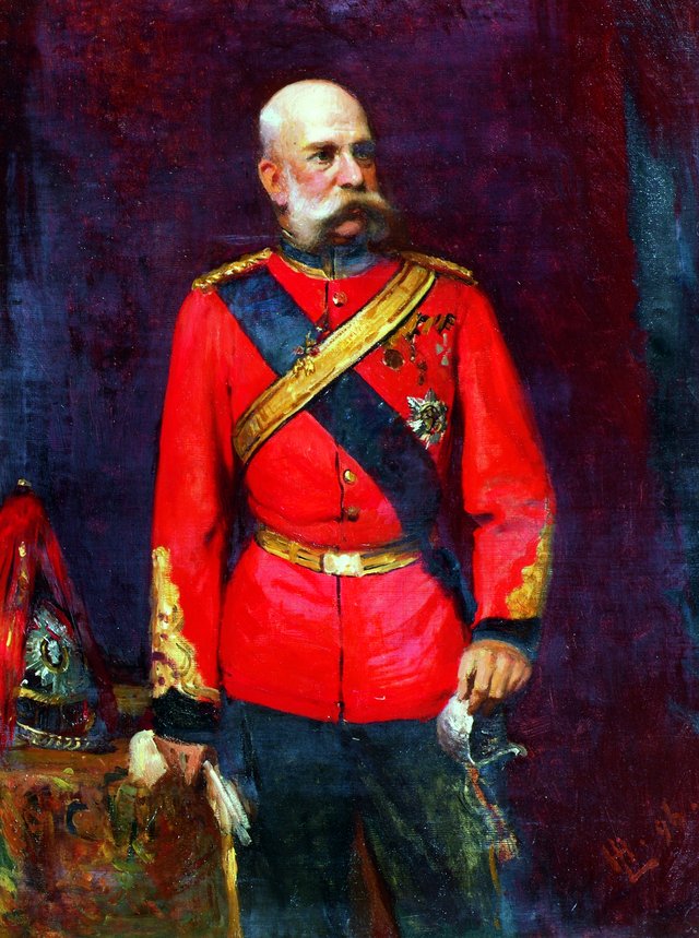 Kaiser Franz Joseph I. in englischer Regimentsuniform by Leopold Horovitz