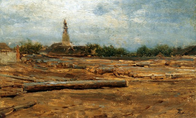 Holzplatz bei Szolnok by August von Pettenkofen