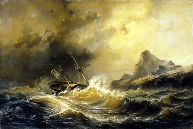 Schiffbruch bei Kap Hoorn by Josef Püttner