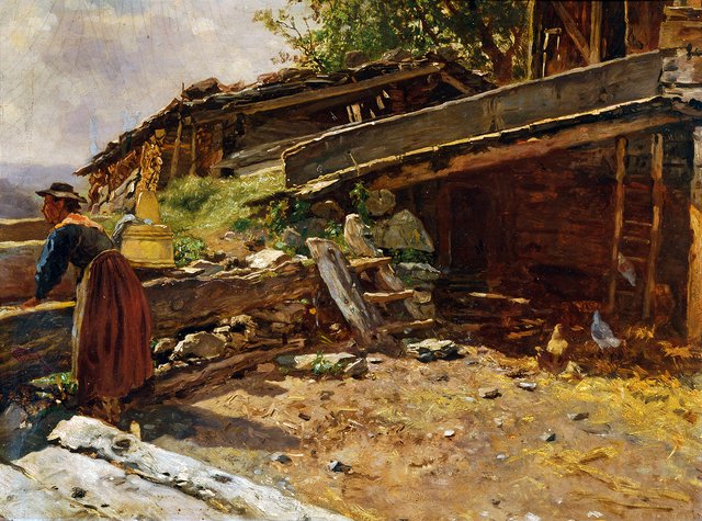 Well at the Farmer Wolferl in Bruck-Fusch by Anton Schrodl