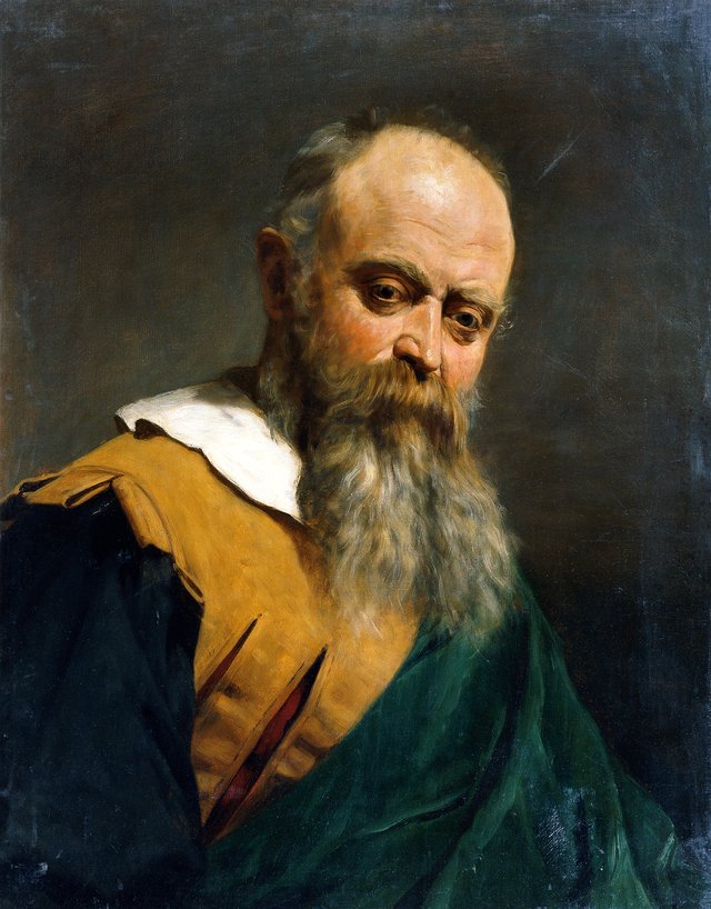 Bearded Man with a Fur Collar and Chain by Natale Schiavoni