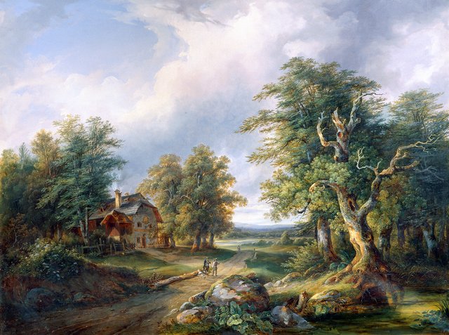 Farmstead on a Forest Road by Joseph Altenkopf