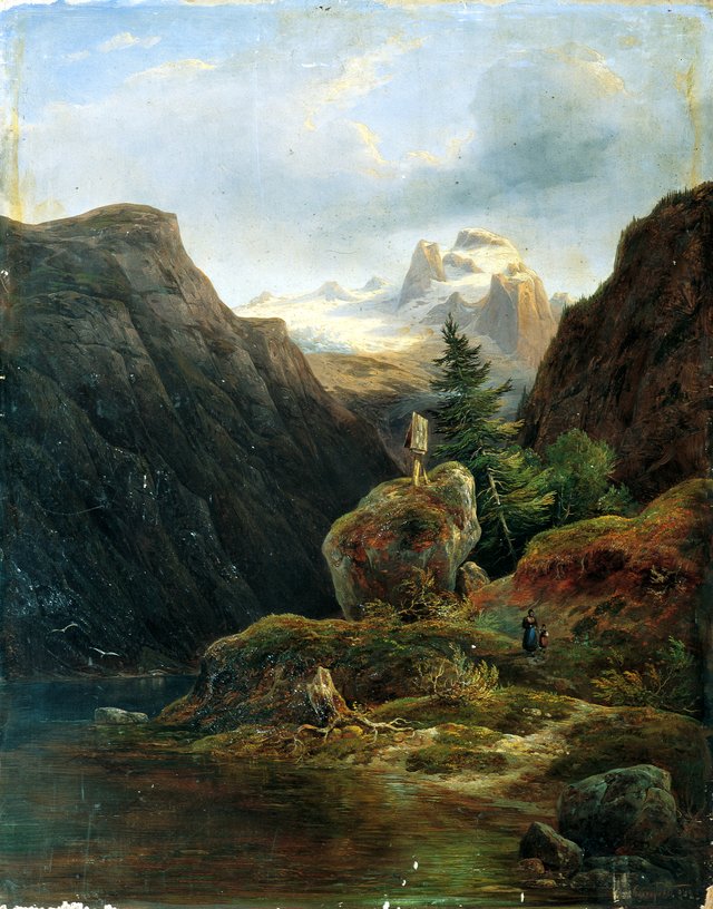 Vorderer Gosausee against Dachstein by Wilhelm Steinfeld