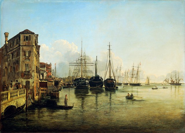 View of the Strada Nuova against the Giardini Pubblici in Venice by Rudolf von Alt