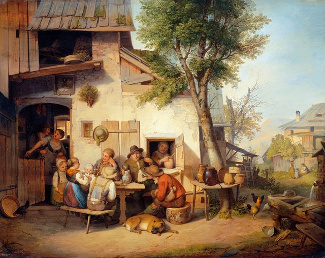 In Front of the Village Inn by Ignaz Raffalt