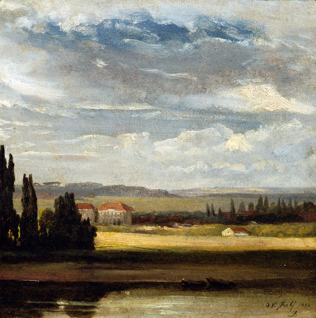Landschaftsblick mit hohem Wolkenhimmel by Johan Christian Dahl