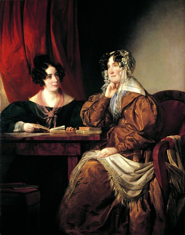 Henriette Baroness Pereira-Arnstein with her daughter Flora by Friedrich von Amerling