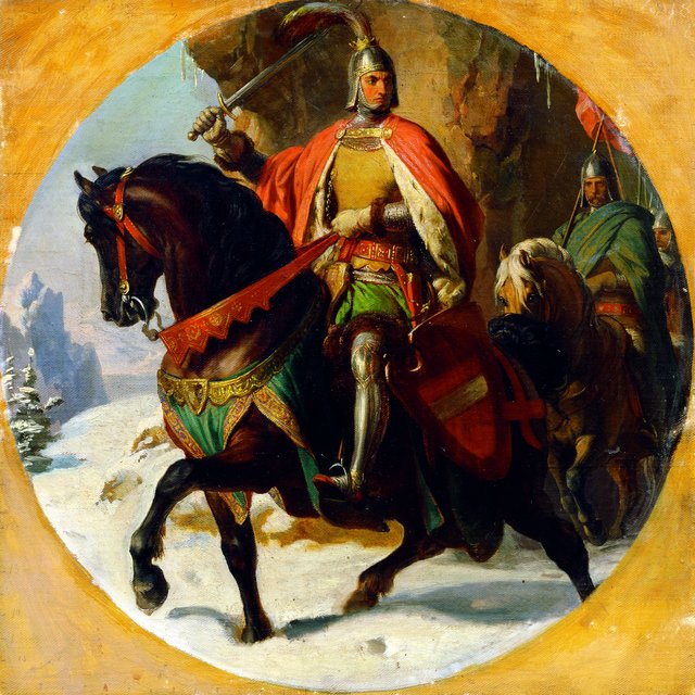 Battle of Albrecht I. over the Semming 1292 by Karl von Blaas