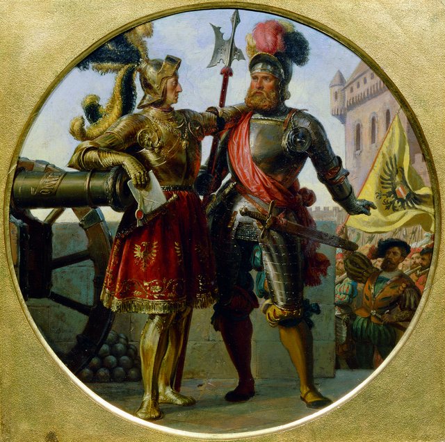 Emperor Maximilian I and Georg von Frundsberg by Karl von Blaas