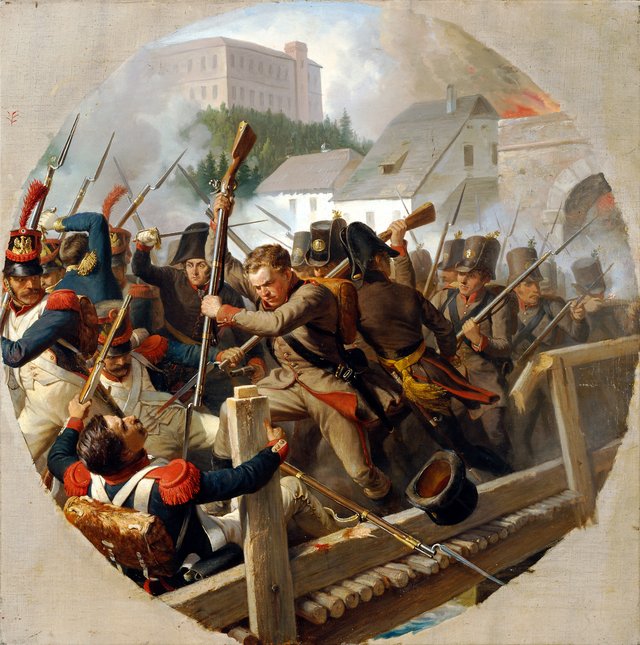 The meeting at Ebelsberg in 1806 by Karl von Blaas