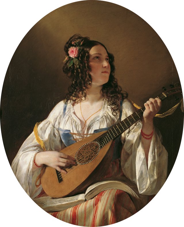 The lute player by Friedrich von Amerling