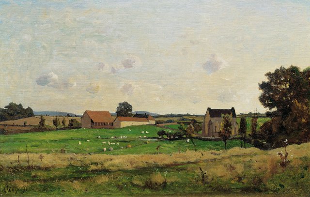 Das Landgut von Saulce (Dept. Gonne) by Henri Harpignies