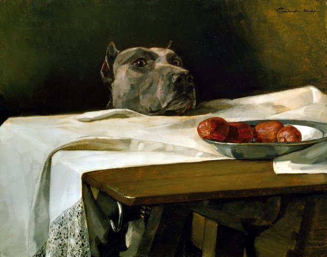 Dog's Head by Wilhelm Trübner