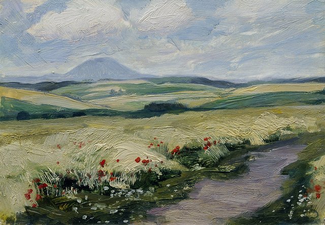 Podřipsko (aus der Mappe „16 Ansichten tschechischer Landschaften 'Česka Krajiná'“) by Ferdinand František Engelmüller