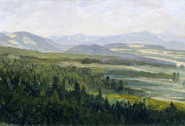 Böhmisches Mittelgebirge (aus der Mappe „16 Ansichten tschechischer Landschaften 'Česka Krajiná'“) by Ferdinand František Engelmüller