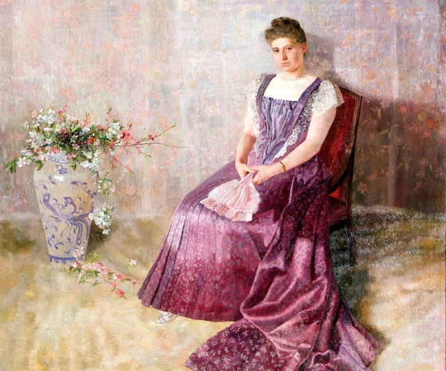 Portrait of Frau von Birkenreuth, 'Das Lila Staatskleid' by Karl Mediz