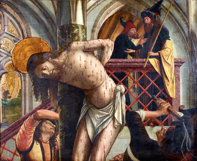Flagellation of Christ by Michael Pacher